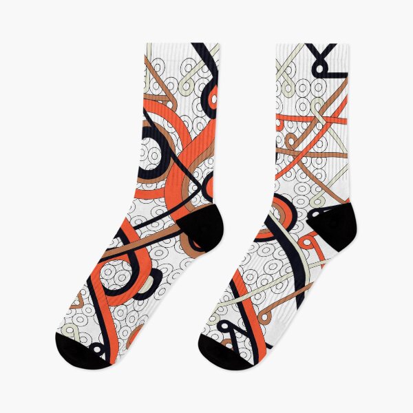 Item preview, Abstract geometric orange and black vector pattern designed and sold by Familyshmot.