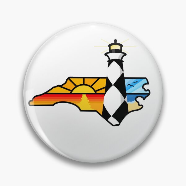Item preview, North Carolina Outline - Cape Lookout Lighthouse designed and sold by BuckNerdImages.