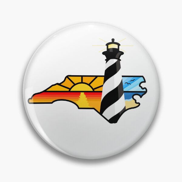 Item preview, North Carolina Outline - Cape Hatteras Lighthouse designed and sold by BuckNerdImages.