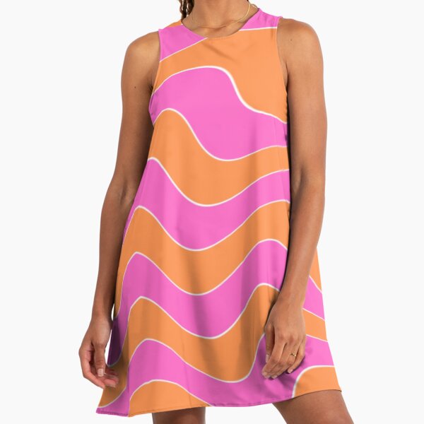 Geometric Bright Orange and Hot Pink Pattern " A-Line Dress for Sale by  OneThreeSix | Redbubble