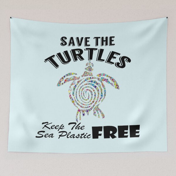 Item preview, Save the turtles keep the sea plastic free shirts, Save the turtles keep the sea plastic free masks, Save the turtles keep the sea plastic free stickers  designed and sold by Poussyarts.