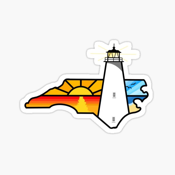 Item preview, North Carolina Outline - Ocracoke Island Lighthouse designed and sold by BuckNerdImages.