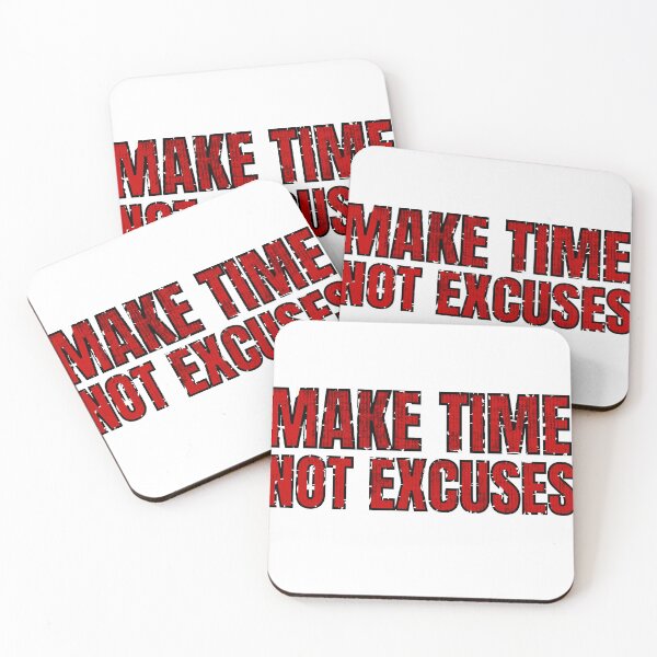 Item preview, Make Time Not Excuses red distressed 3 designed and sold by KingsManKind.