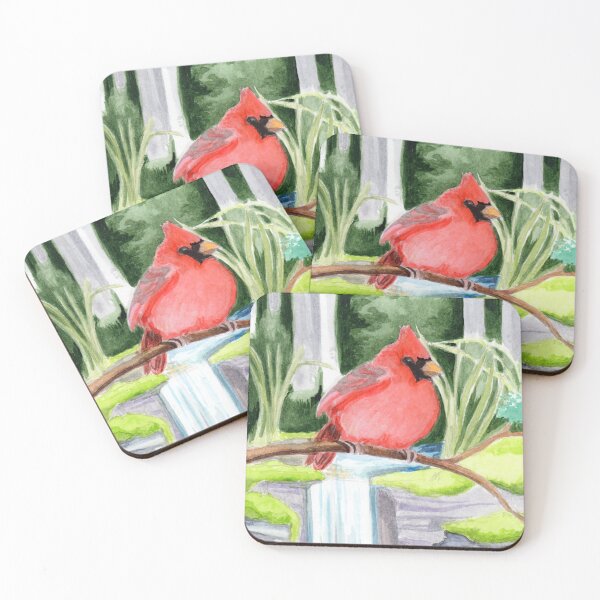 Item preview, Cardinal Waterfall Watercolor designed and sold by Casey Wilkinson.
