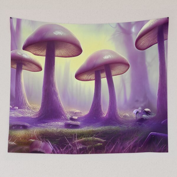 Item preview, AI Generated Art, Mushroom Forest, Purple  designed and sold by ACC .