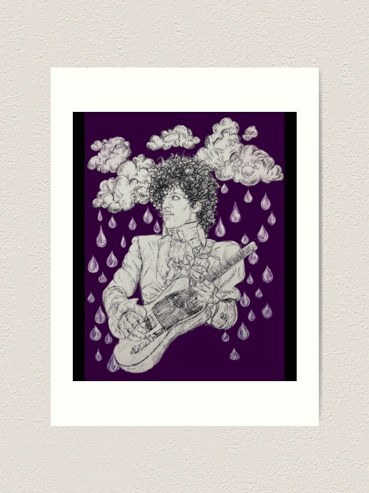 "Purple Rain Rock Star Music Legend Illustration " Art Print for Sale