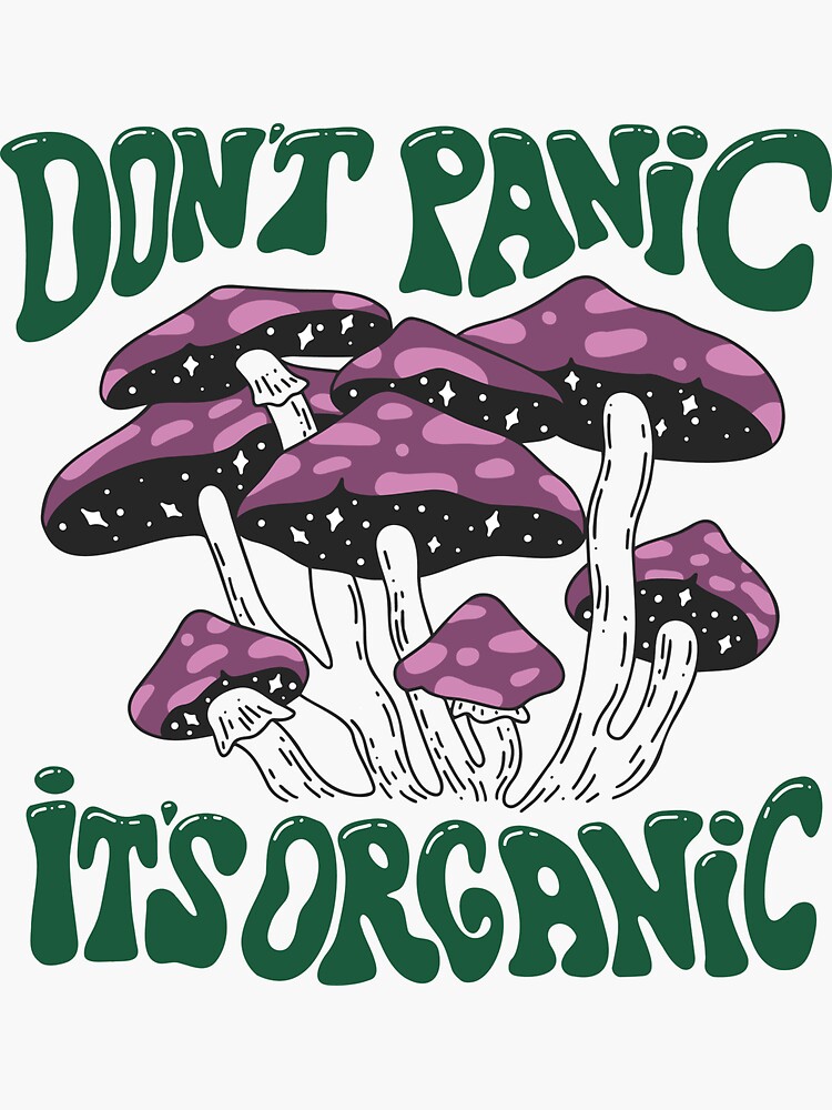 "Don't Panic It's Organic" Sticker for Sale by OlhaHoretska | Redbubble