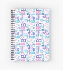 Letterpress Pastel Pattern Spiral Notebook