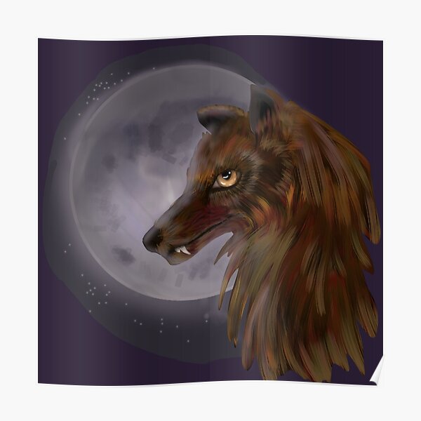 Red Wolf Moon Poster For Sale By Jojodolly Redbubble