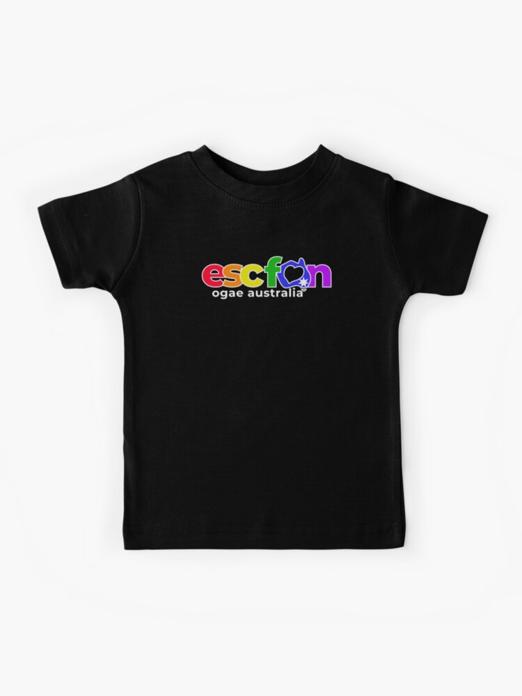 Thumbnail 1 of 2, Kids T-Shirt, ESCFAN -OGAE Australia Logo (Pride, White) designed and sold by escfan.