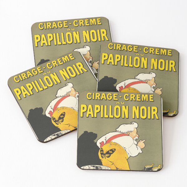 Item preview, Cirage Creme au PAPILLON NOIR Black Butterfly Shoe Polish 1904 French Art Poster by Lochard designed and sold by retroposters.
