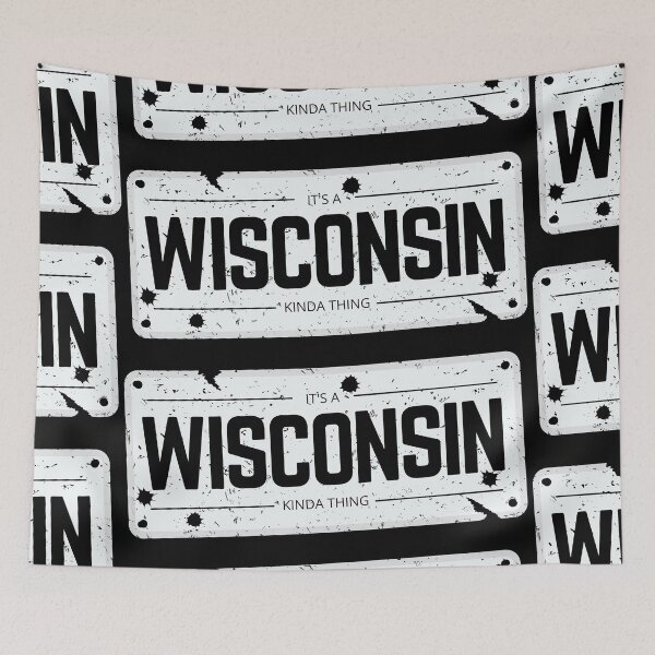 Item preview, Its a WISCONSIN kinda thing number plate distressed designed and sold by 133DandC.