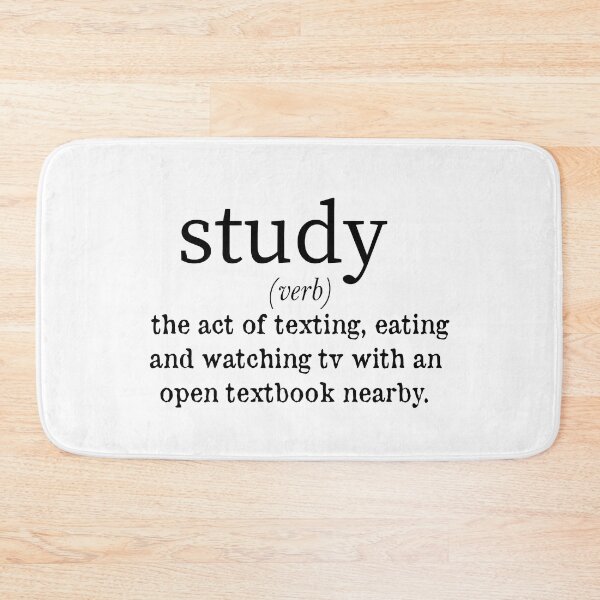 Item preview, study the act of texting, eating and watching tv with an open textbook nearby designed and sold by Glorious Articles.