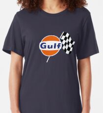 Gulf Racing checkered Slim Fit T-Shirt