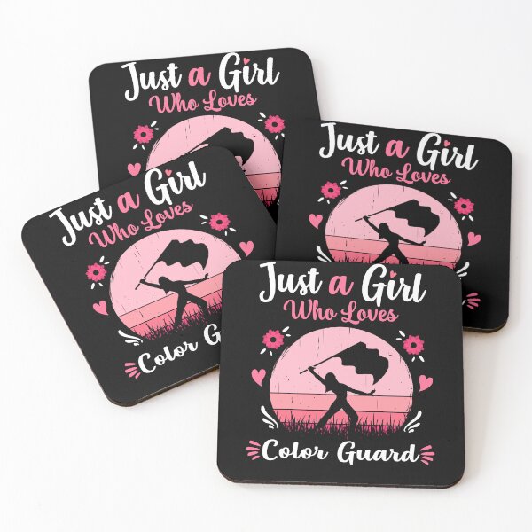 Item preview, Just A Girl Who Loves Color Guard Pink Retro Vintage gift idea designed and sold by HN-ART.