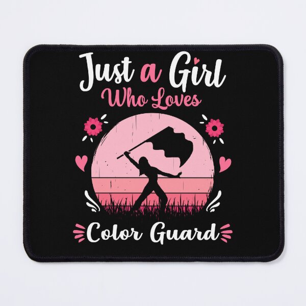 Item preview, Just A Girl Who Loves Color Guard Pink Retro Vintage gift idea designed and sold by HN-ART.