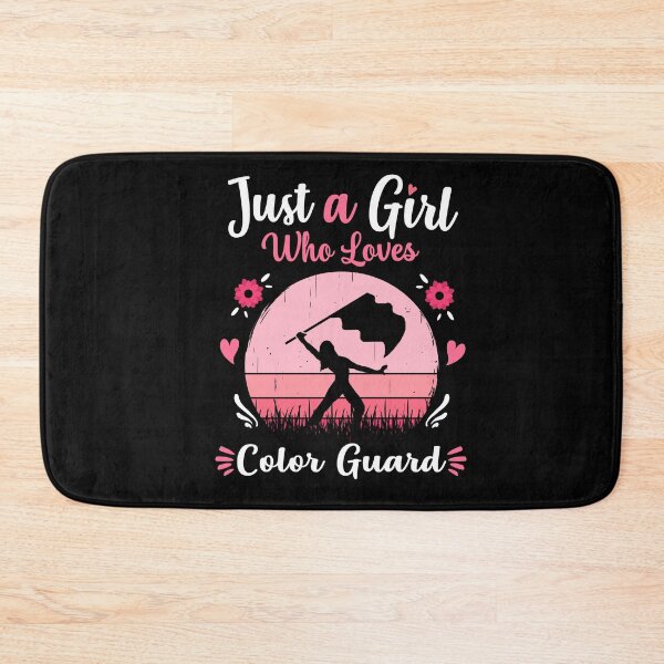Item preview, Just A Girl Who Loves Color Guard Pink Retro Vintage gift idea designed and sold by HN-ART.