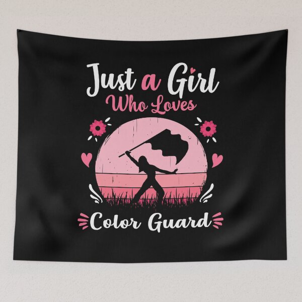 Item preview, Just A Girl Who Loves Color Guard Pink Retro Vintage gift idea designed and sold by HN-ART.