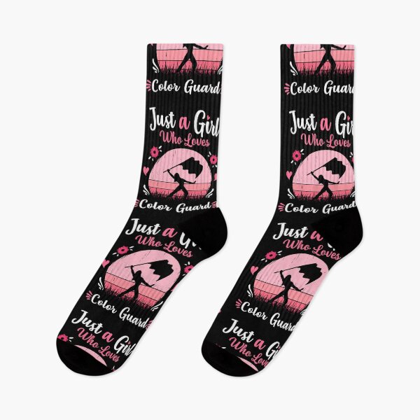 Item preview, Just A Girl Who Loves Color Guard Pink Retro Vintage gift idea designed and sold by HN-ART.