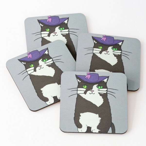 Item preview, A cat with a purple hat designed and sold by Blazefoxar.