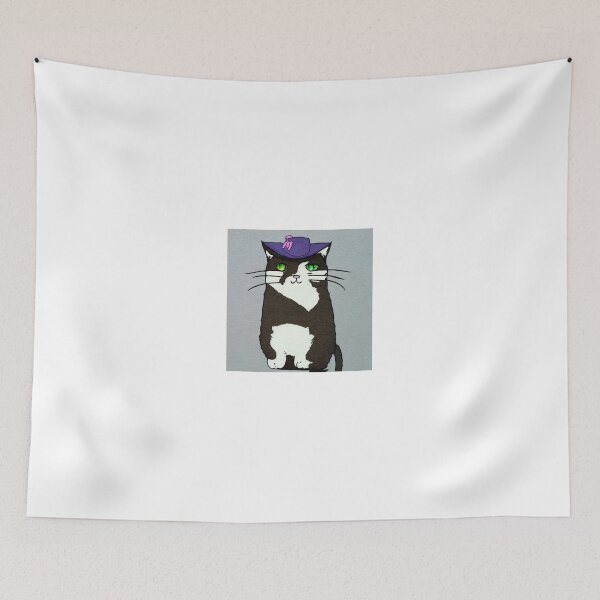 Item preview, A cat with a purple hat designed and sold by Blazefoxar.
