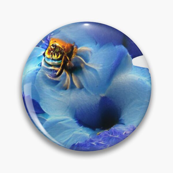 Item preview, Bee on a blue flower, created by AI designed and sold by CellSci.