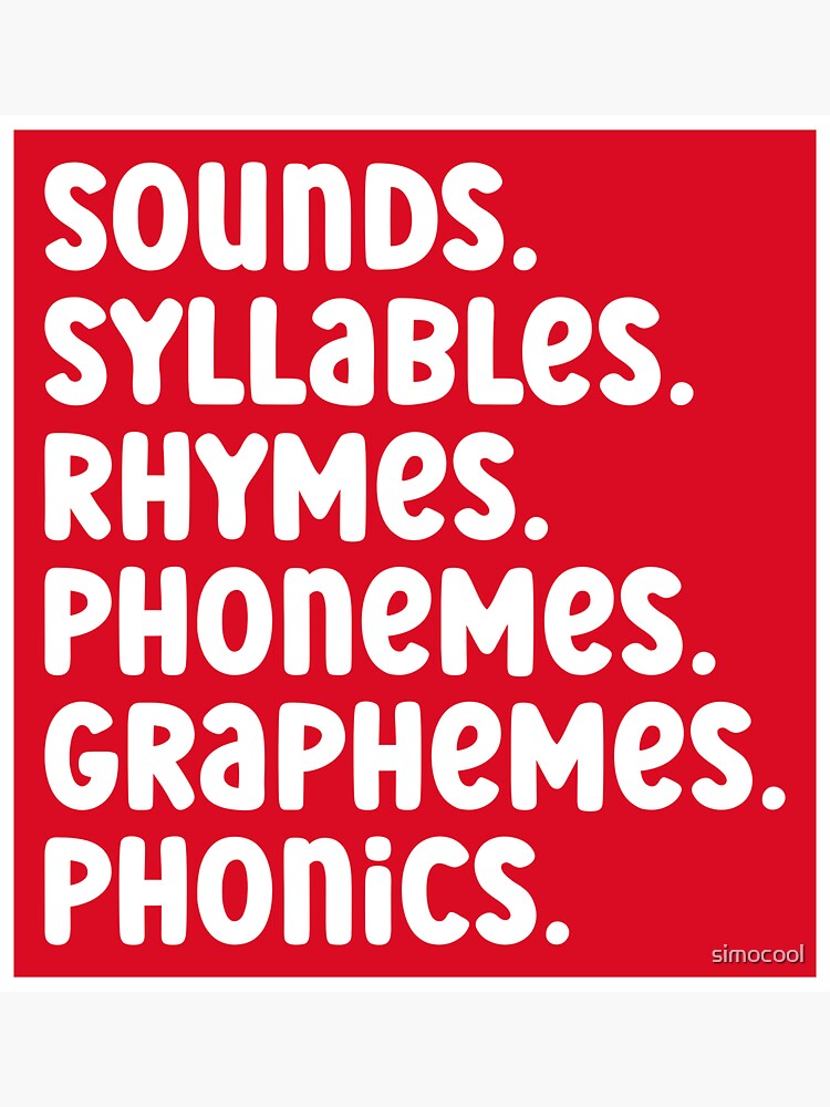 " Science of Reading Reading Teacher Sounds Syllables Rhymes Phonemes