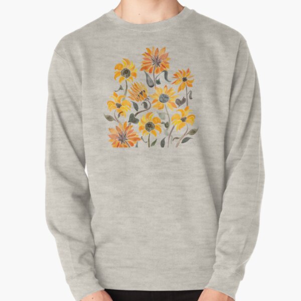 Sunflower Watercolor – Yellow & Black Palette Pullover Sweatshirt