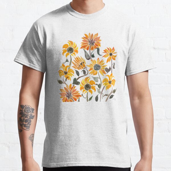 Sunflower Watercolor – Yellow & Black Palette Classic T-Shirt