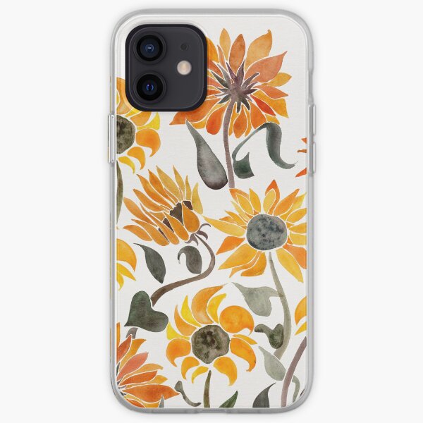 Sunflower Watercolor – Yellow & Black Palette iPhone Soft Case