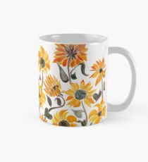 Sonnenblume-Aquarell - gelbe u. Schwarze Palette Tasse