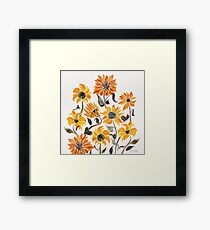 Sunflower Watercolor – Yellow & Black Palette Framed Print