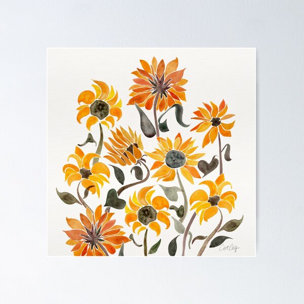 Item preview, Sunflower Watercolor – Yellow & Black Palette designed and sold by Cat Coquillette.
