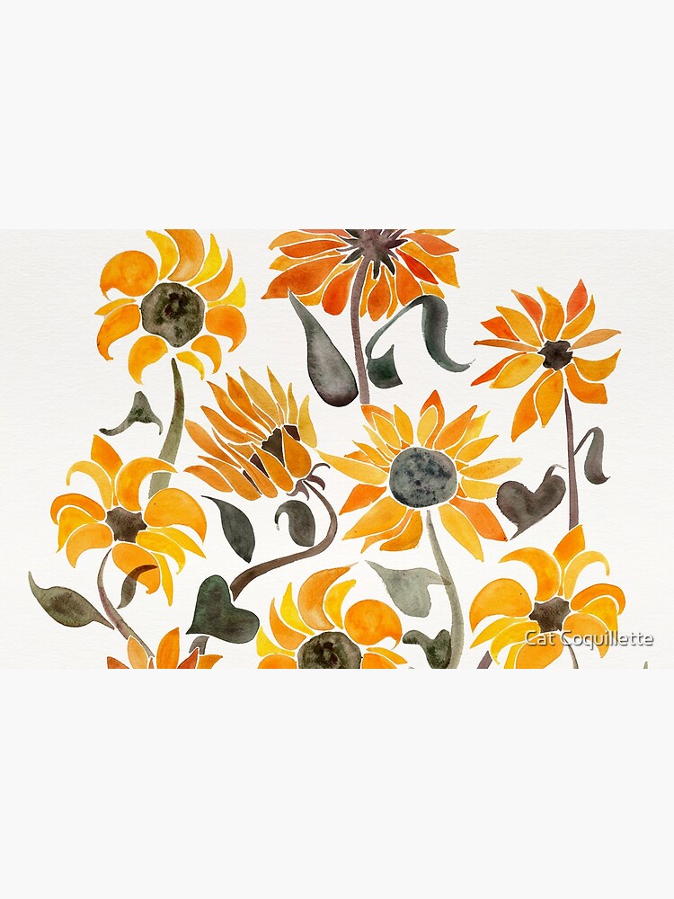 Sunflower Watercolor – Yellow & Black Palette by catcoq