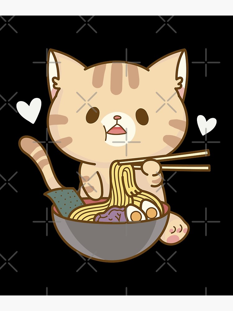 Cute Kawaii Cat Eating Ramen Noodles Ramen Shop Poster For Sale By Neolithic15 Redbubble 6360