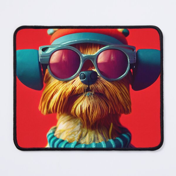 Item preview, Yorkie wearing hat and cool glasses designed and sold by Studiowatermars.