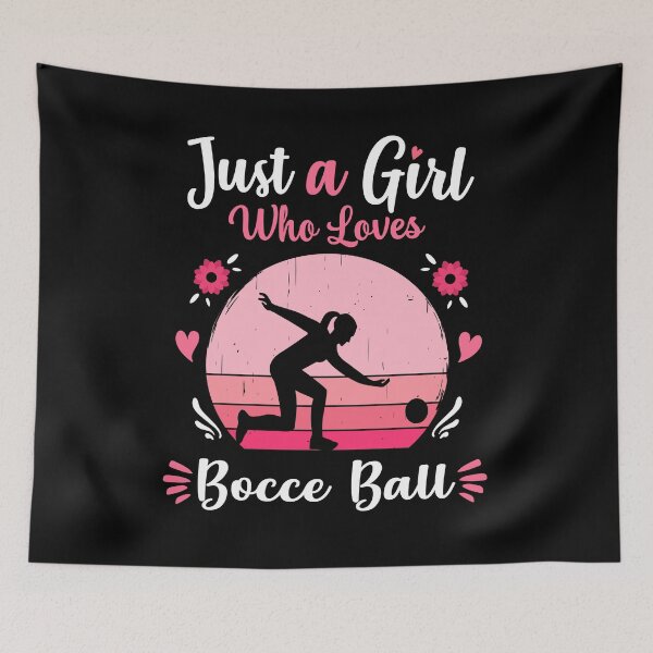 Item preview, Just A Girl Who Loves Bocce Ball Pink Retro Vintage gift idea designed and sold by HN-ART.
