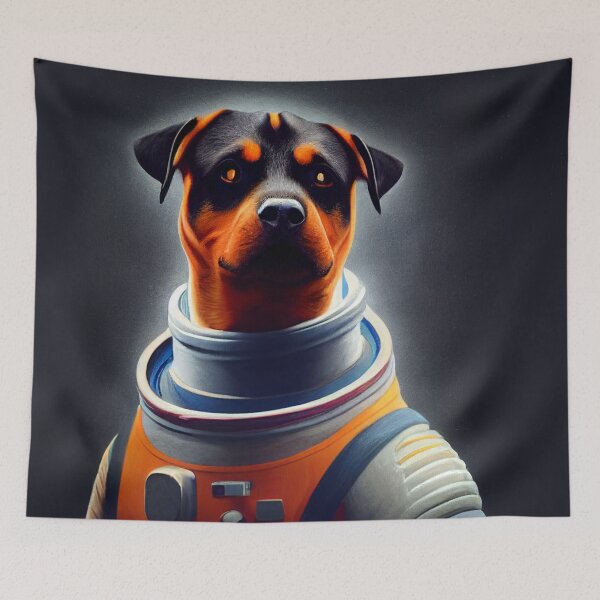 Item preview, Rottweiler wearing astronaut clothing designed and sold by Studiowatermars.