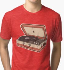 Vintage Record Player Tri-blend T-Shirt
