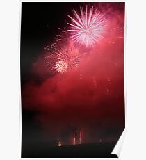 Red Fireworks Poster