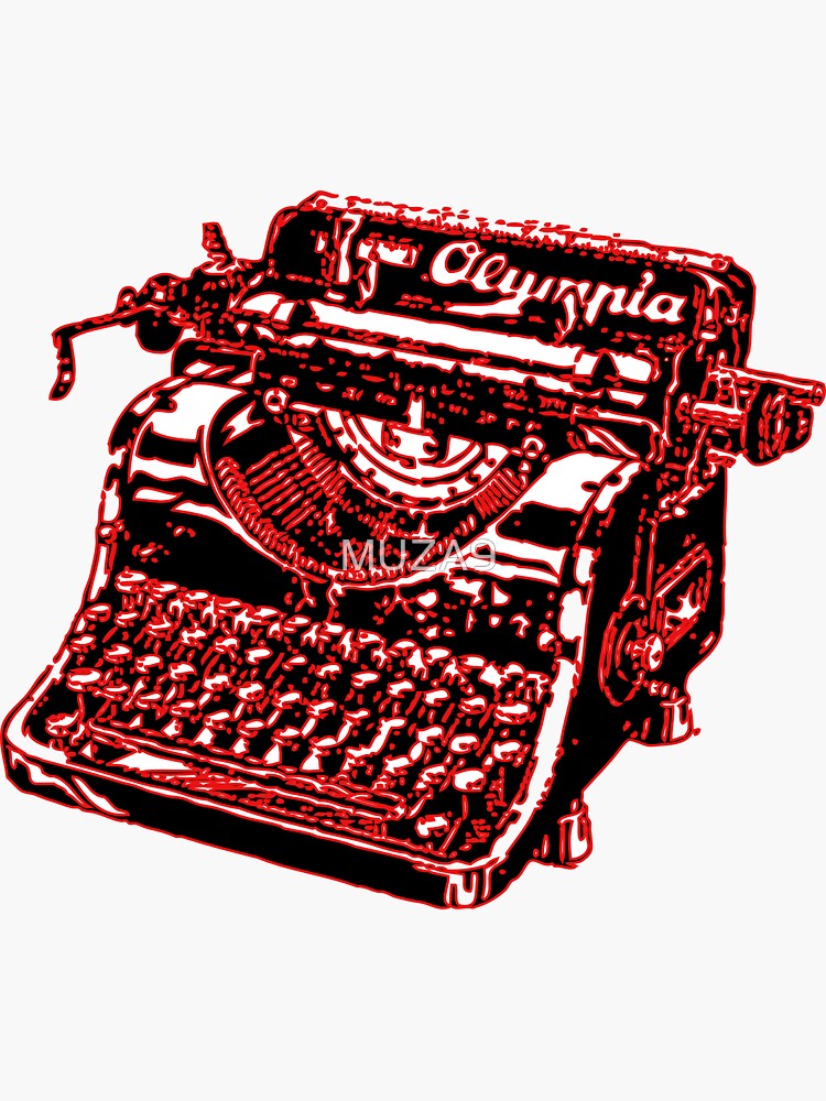 "Vintage Typewriter " Sticker by MUZA9 Redbubble