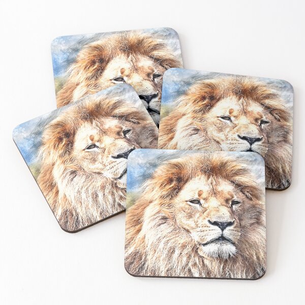 Item preview, Lion detailed sketch nature Africa designed and sold by aventi24.