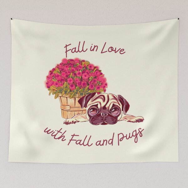 Item preview, Fall in Love with Fall and Pugs designed and sold by SushiAnn.