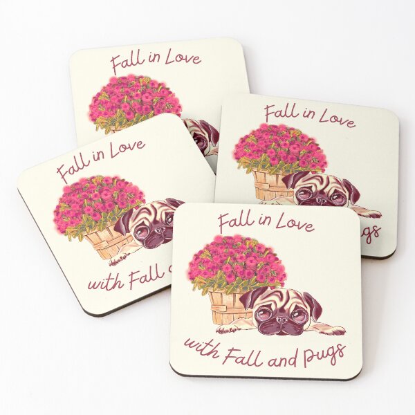 Item preview, Fall in Love with Fall and Pugs designed and sold by SushiAnn.