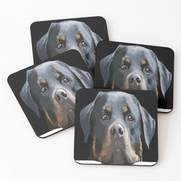 Artikelvorschau, Rottweiler späht über eine weiße Wand vor Schwarz entworfen und verkauft von taiche.