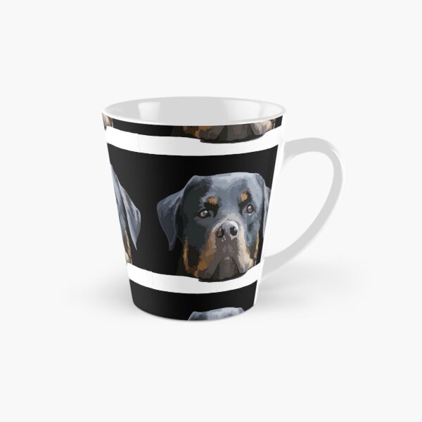 Artikelvorschau, Rottweiler späht über eine weiße Wand vor Schwarz entworfen und verkauft von taiche.