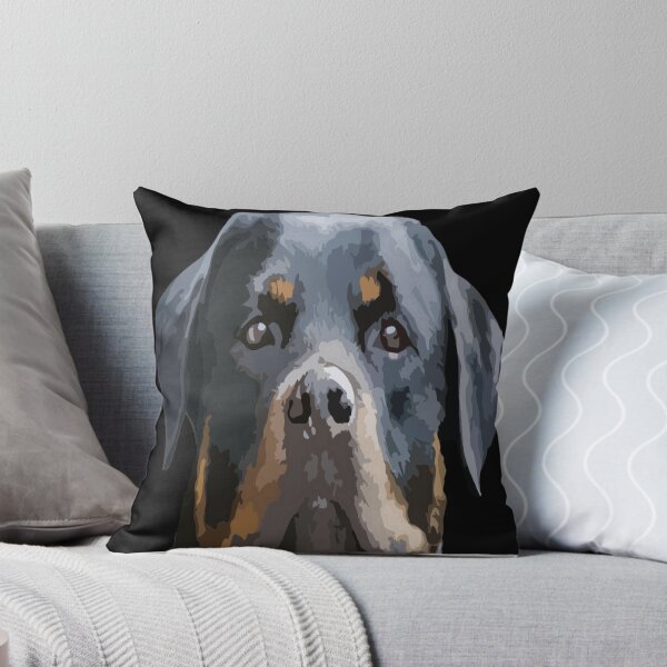 Artikelvorschau, Rottweiler späht über eine weiße Wand vor Schwarz entworfen und verkauft von taiche.