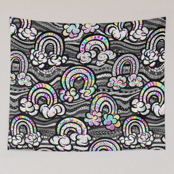 Item preview, Bright black and white Unconventional Rainbows  designed and sold by saint-shores.