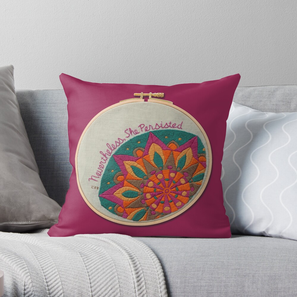 She Persisted Throw Pillow