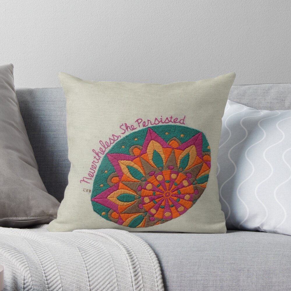 She Persisted Throw Pillow